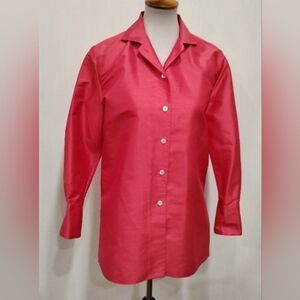 HOT PINK VALERIE STEVENS SILK BLOUSE